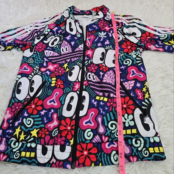Adidas X Hattie Stewart Superstar Track Jacket Eyes Doodle Colorful Full Zip XS - Picture 9 of 12